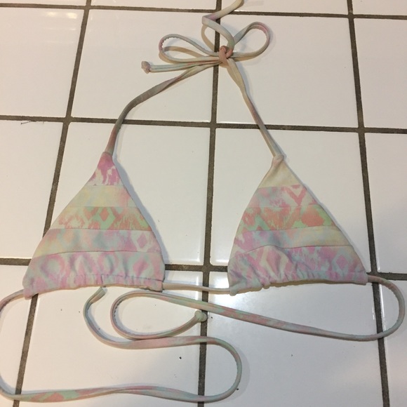 Stone Fox swim triangle bikini top. Small. Pastels - Picture 13 of 14